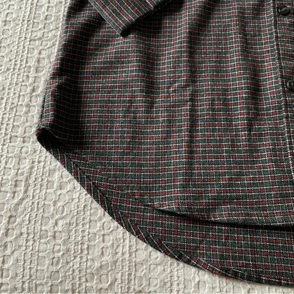 Abercrombie & Fitch Flannel Shirt Oversized Soft A&F Gray Black Red Small - Picture 10 of 12
